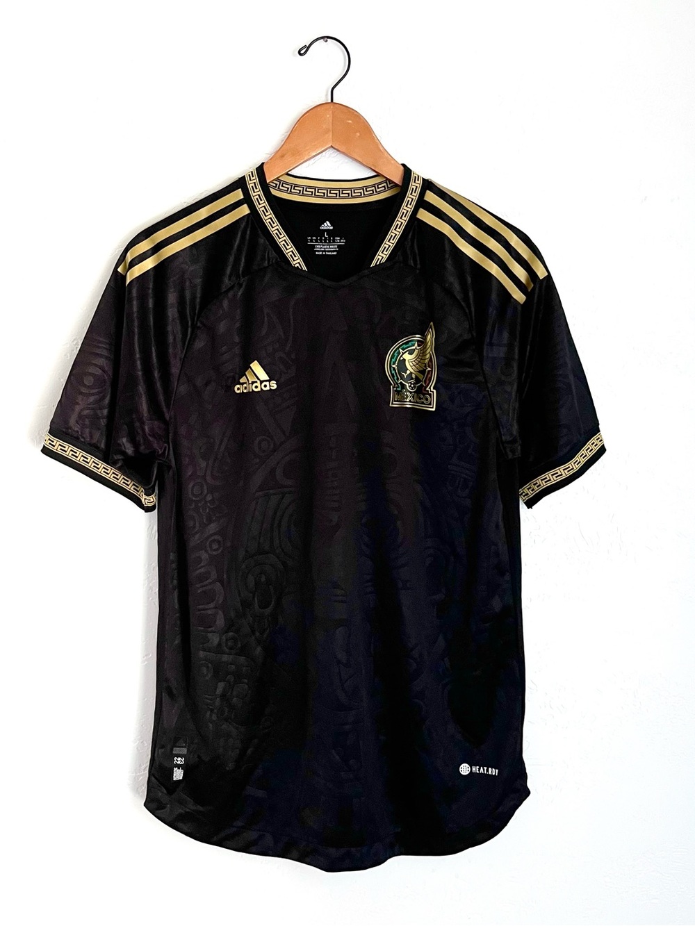 adidas Mexico Men’s Black and Gold Soccer Jersey